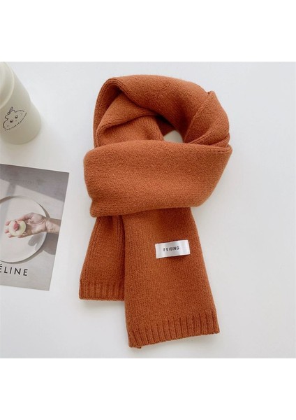 Sonbahar ve Kış Yumuşak Örme Yün Atkı Kadın Yüz Sıcak Öğrenciler ile Düz Renk Kumaş Atkı Kalınlaşmış Çift (Yurt Dışından)