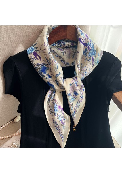 Manyetik Emiş Tokası Kare Eşarp Küçük Ipek Eşarp Ilkbahar ve Sonbahar Modelleri Boyun Koruması Küçük Eşarp Kadın Yüksek Sınıf Mizaç Duygusu Çok Yönlü Ipek Eşarp Kadın (Yurt Dışından)