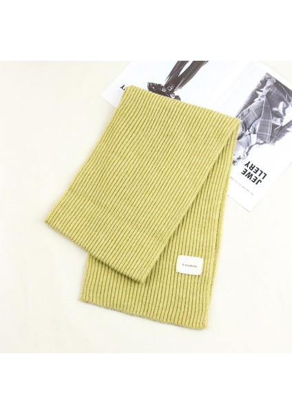 Sonbahar ve Kış Yumuşak Örme Yün Atkı Kadın Yüz Sıcak Öğrenciler ile Düz Renk Kumaş Atkı Kalınlaşmış Çift (Yurt Dışından)