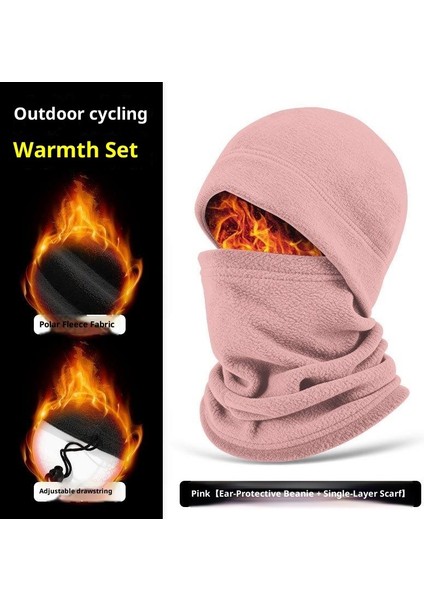 Kışlık Yastıklı ve Kalınlaştırılmış Bisiklet Atkısı Kilit Sıcaklığı Sıcak Polar Şapka Atkı Kombinasyon Modelleri Ipli Çok Fonksiyonlu Anti-Soğuk Boyun Örtüsü (Yurt Dışından)