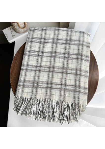 Eşarp Kore Atmosferi Kış Duygusu Sıcak Şal Kadın 2025 Yeni Ekose Eşarp (Yurt Dışından)