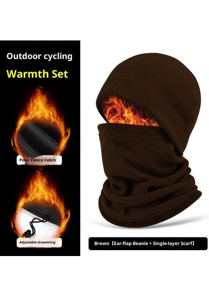Kışlık Yastıklı ve Kalınlaştırılmış Bisiklet Atkısı Kilit Sıcaklığı Sıcak Polar Şapka Atkı Kombinasyon Modelleri Ipli Çok Fonksiyonlu Anti-Soğuk Boyun Örtüsü (Yurt Dışından)