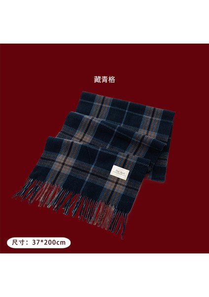 Ankora Kırmızı Ekose Eşarp Noel Eşarp Kış Atmosferi Yüz El Hissi Boyun Sıcak Şal Kadın (Yurt Dışından)