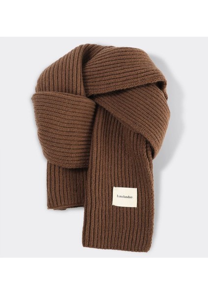 Sonbahar ve Kış Yumuşak Örme Yün Atkı Kadın Yüz Sıcak Öğrenciler ile Düz Renk Kumaş Atkı Kalınlaşmış Çift (Yurt Dışından)