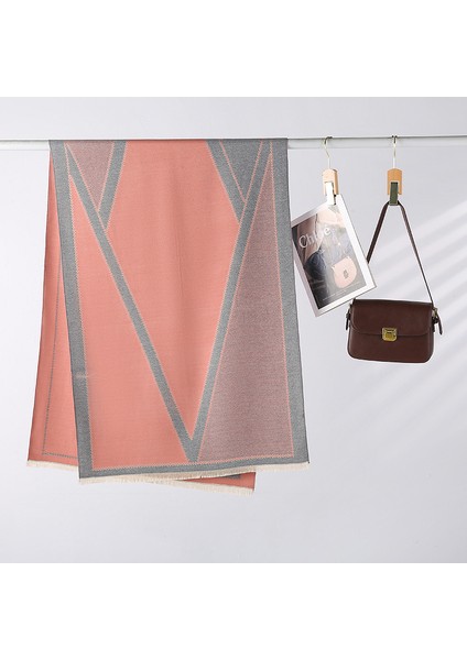 Sonbahar ve Kış Yeni Büyük V Eşarp Modası Vahşi Sıcak Boyun Çift Taraflı Şal (Yurt Dışından)