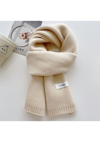 Sonbahar ve Kış Yumuşak Örme Yün Atkı Kadın Yüz Sıcak Öğrenciler ile Düz Renk Kumaş Atkı Kalınlaşmış Çift (Yurt Dışından)