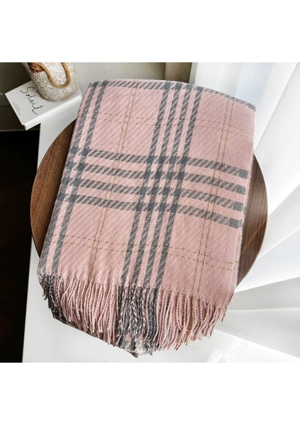 Eşarp Kore Atmosferi Kış Duygusu Sıcak Şal Kadın 2025 Yeni Ekose Eşarp (Yurt Dışından)