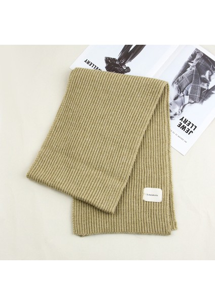 Sonbahar ve Kış Yumuşak Örme Yün Atkı Kadın Yüz Sıcak Öğrenciler ile Düz Renk Kumaş Atkı Kalınlaşmış Çift (Yurt Dışından)