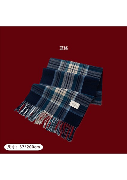 Ankora Kırmızı Ekose Eşarp Noel Eşarp Kış Atmosferi Yüz El Hissi Boyun Sıcak Şal Kadın (Yurt Dışından)