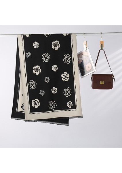 Sonbahar ve Kış Yeni Büyük V Eşarp Modası Vahşi Sıcak Boyun Çift Taraflı Şal (Yurt Dışından)