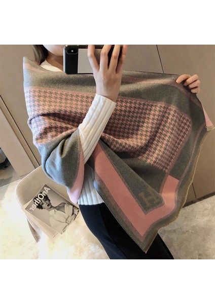 Basit Kuşgözü Eşarp Kadın Sonbahar ve Kış Yeni Boyun Uzun Bölümlü Kalınlaştırılmış Sıcak Şal (Yurt Dışından) fiyatları