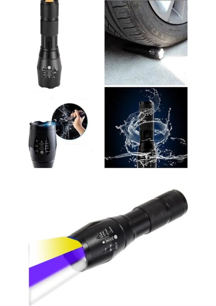 El Feneri Beyaz Sarı ve Mor Renk Aydınlatma Q5 LED