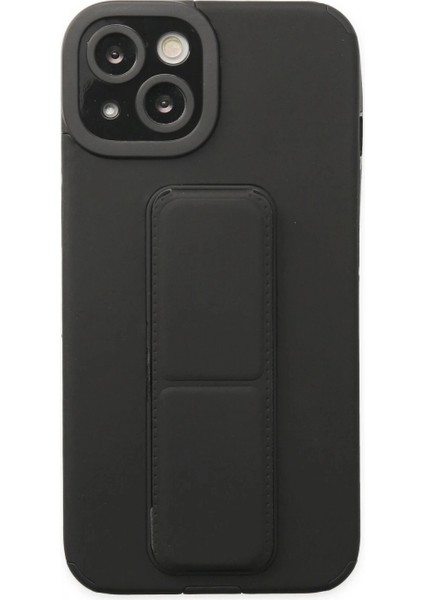 iPhone 14 Plus Kılıf Mega Standlı Silikon - Siyah (K95)