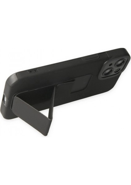 iPhone 14 Plus Kılıf Mega Standlı Silikon - Siyah (K95) fırsatları