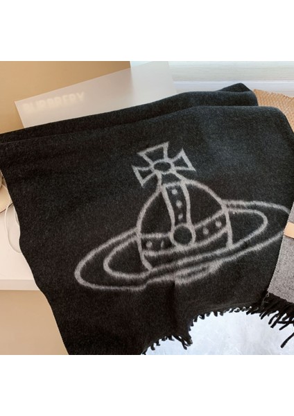 Sonbahar ve Kış Yeni Çift Taraflı Kaşmir Eşarp Kadın Harfleri Eşarp Kalınlaştırılmış Yün Şal (Yurt Dışından)