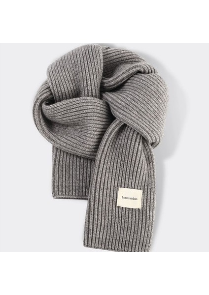 Sonbahar ve Kış Yumuşak Örme Yün Atkı Kadın Yüz Sıcak Öğrenciler ile Düz Renk Kumaş Atkı Kalınlaşmış Çift (Yurt Dışından)