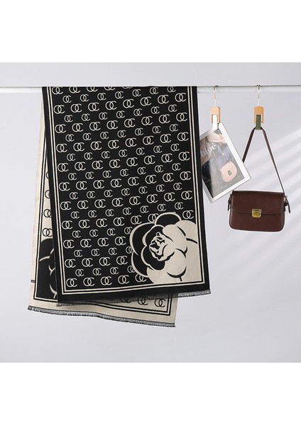 Sonbahar ve Kış Yeni Büyük V Eşarp Modası Vahşi Sıcak Boyun Çift Taraflı Şal (Yurt Dışından)