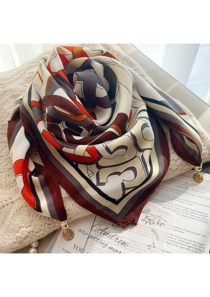 Manyetik Emiş Tokası Kare Eşarp Küçük Ipek Eşarp Ilkbahar ve Sonbahar Modelleri Boyun Koruması Küçük Eşarp Kadın Yüksek Sınıf Mizaç Duygusu Çok Yönlü Ipek Eşarp Kadın (Yurt Dışından)