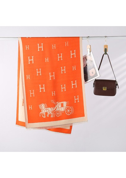 Sonbahar ve Kış Yeni Büyük V Eşarp Modası Vahşi Sıcak Boyun Çift Taraflı Şal (Yurt Dışından)