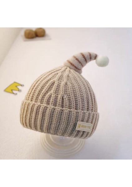 Kore Versiyonu Ins Sonbahar ve Kış Yeni Bebek Kulak Koruma Kapağı Sıcak Soğuk Kap Rahat Bebek Çift Top Yumuşak Yapışkan Sarılmış Kafa Kapağı Gelgit (Yurt Dışından)