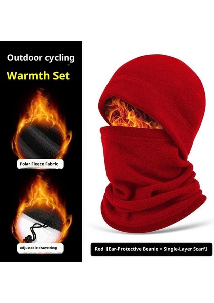 Kışlık Yastıklı ve Kalınlaştırılmış Bisiklet Atkısı Kilit Sıcaklığı Sıcak Polar Şapka Atkı Kombinasyon Modelleri Ipli Çok Fonksiyonlu Anti-Soğuk Boyun Örtüsü (Yurt Dışından)