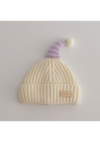 Kore Versiyonu Ins Sonbahar ve Kış Yeni Bebek Kulak Koruma Kapağı Sıcak Soğuk Kap Rahat Bebek Çift Top Yumuşak Yapışkan Sarılmış Kafa Kapağı Gelgit (Yurt Dışından)