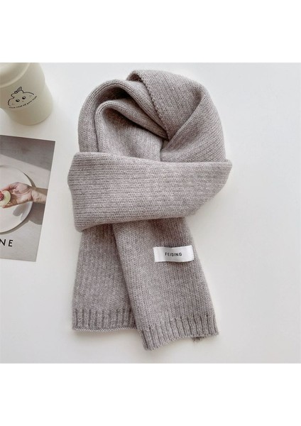 Sonbahar ve Kış Yumuşak Örme Yün Atkı Kadın Yüz Sıcak Öğrenciler ile Düz Renk Kumaş Atkı Kalınlaşmış Çift (Yurt Dışından)