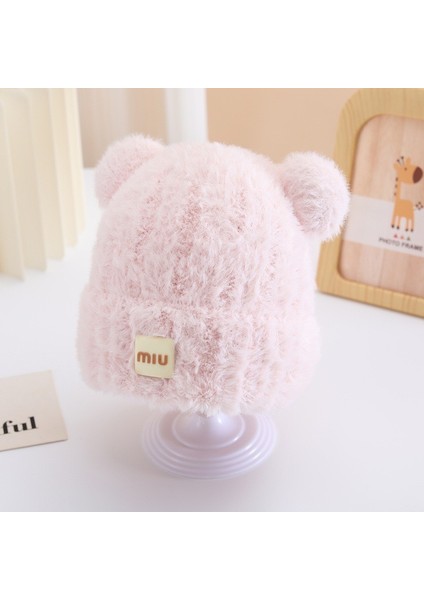 Kore Versiyonu Ins Sonbahar ve Kış Yeni Bebek Kulak Koruma Kapağı Sıcak Soğuk Kap Rahat Bebek Çift Top Yumuşak Yapışkan Sarılmış Kafa Kapağı Gelgit (Yurt Dışından)