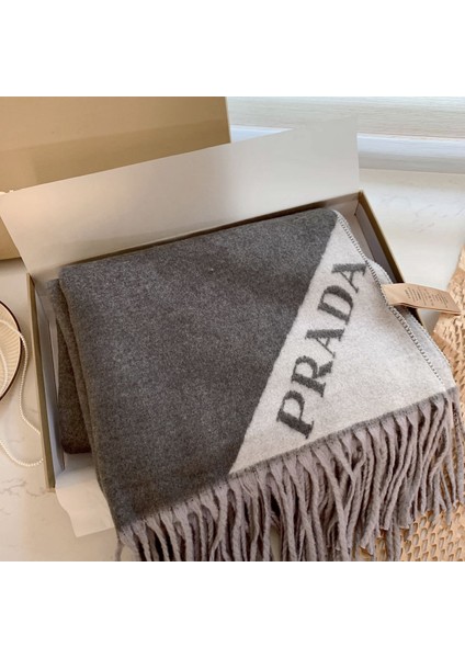 Sonbahar ve Kış Yeni Çift Taraflı Kaşmir Eşarp Kadın Harfleri Eşarp Kalınlaştırılmış Yün Şal (Yurt Dışından)