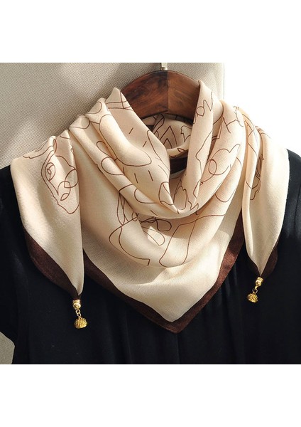 Manyetik Emiş Tokası Kare Eşarp Küçük Ipek Eşarp Ilkbahar ve Sonbahar Modelleri Boyun Koruması Küçük Eşarp Kadın Yüksek Sınıf Mizaç Duygusu Çok Yönlü Ipek Eşarp Kadın (Yurt Dışından)