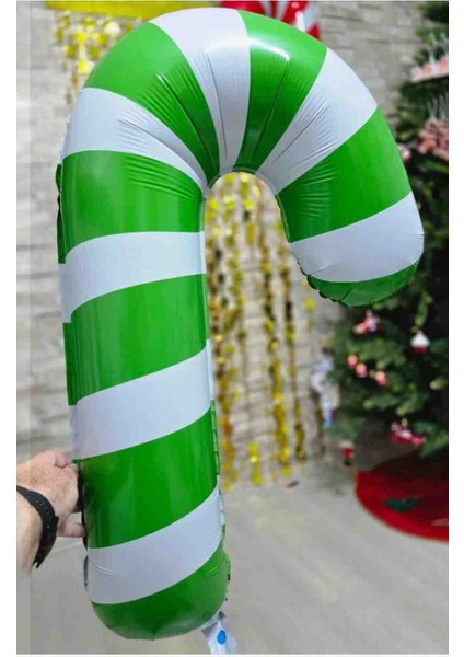 Baston Şeker Yeşil Yılbaşı Süsü