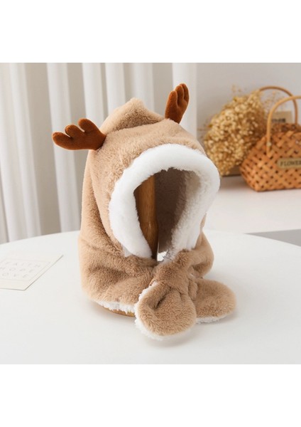 Kore Versiyonu Ins Sonbahar ve Kış Yeni Bebek Kulak Koruma Kapağı Sıcak Soğuk Kap Rahat Bebek Çift Top Yumuşak Yapışkan Sarılmış Kafa Kapağı Gelgit (Yurt Dışından)