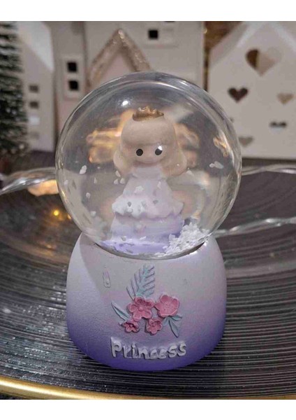 Kar Küresi Prenses Hediyelik Işıklı