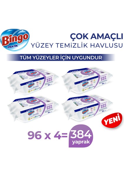 Yüzey Temizlik Havlusu Large Lavanta 96X4 (384 Yaprak)