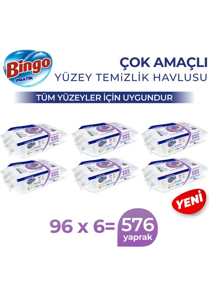 Yüzey Temizlik Havlusu Large Lavanta 96X6 (576 Yaprak)