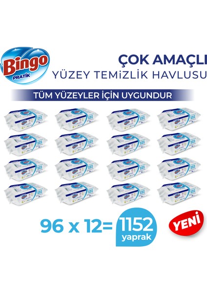 Yüzey Temizlik Havlusu Large Beyaz Sabun 96X12 (1152 Yaprak)