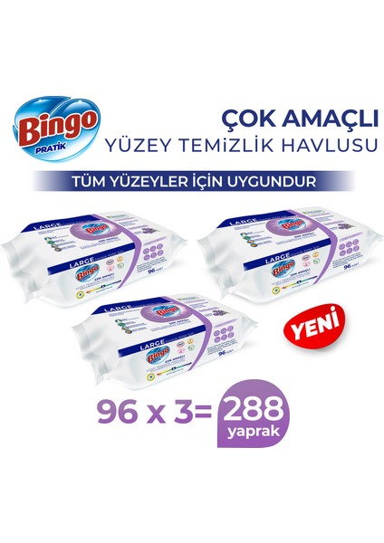 Yüzey Temizlik Havlusu Large Lavanta 96X3 (288 Yaprak)