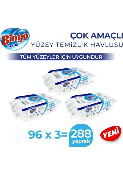 Yüzey Temizlik Havlusu Large Beyaz Sabun 96X3 (288 Yaprak)