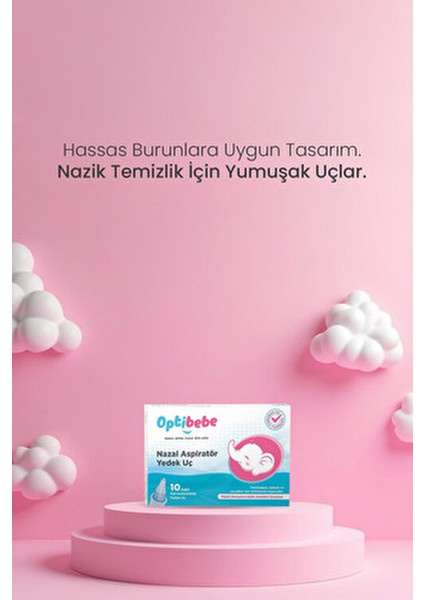 Nazal Aspiratör Yedek Uç Hassas Ciltler İçin Nazik Temizlik 10 Adet modelleri