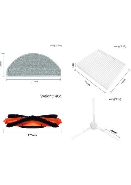 Xiaomi Robot Süpürge E10 B112 Ana Yan Fırça Hepa Filtresi Için 13 Adet (Yurt Dışından)