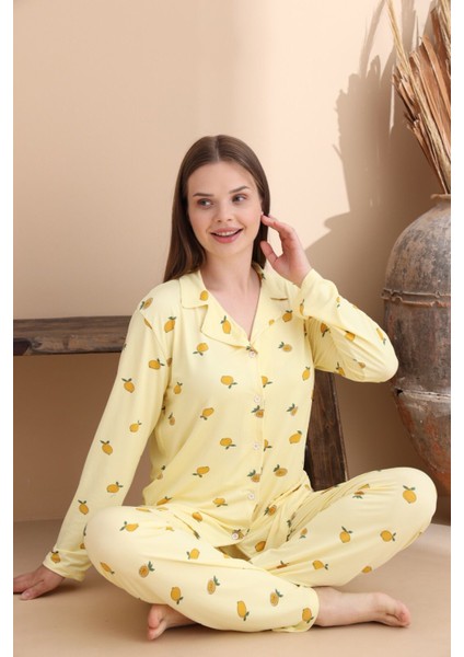 Milla Limonlu Battal Pijama Takımı