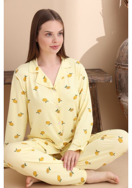 Milla Limonlu Battal Pijama Takımı indirimleri