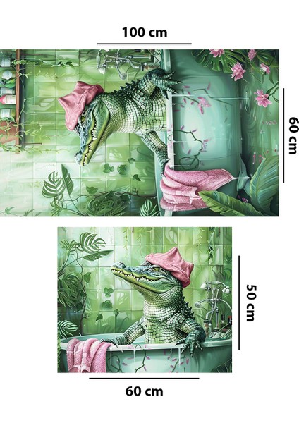 Crocodile 2'li Banyo Paspası,kaymaz Tabanlı,yıkanabilir 60X100 50X60 cm Djtbanyo fiyatları