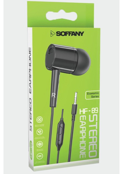HF89-002 Jack Girişli Kablolu Kulaklık Siyah modelleri