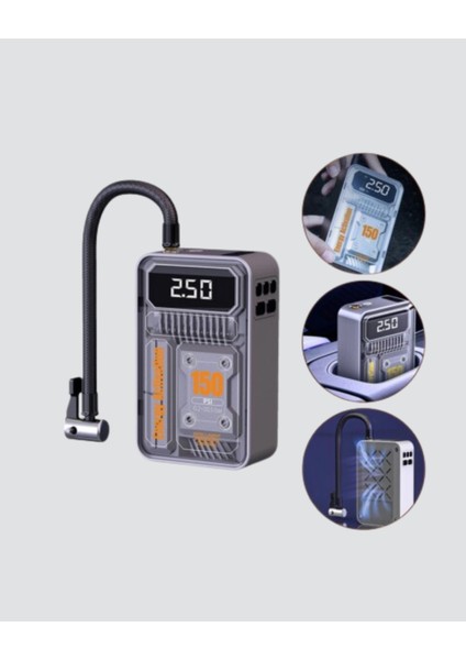 Bfs 150 Psı Kablosuz Şarjlı Hava Pompası – LED Ekranlı ve Otomatik Kapanma Özellikli fırsatları