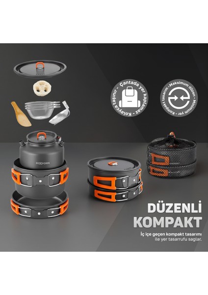Nomad 03 Kamp Tencere Seti – 4 Kişilik Çok Fonksiyonlu Set