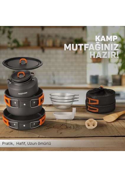 Nomad 03 Kamp Tencere Seti – 4 Kişilik Çok Fonksiyonlu Set