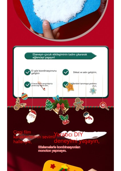 Dokuma Olmayan Dikişli El Sanatları Çocuk Dıy Noel Ağacı Süslemesi (Yurt Dışından) fırsatları