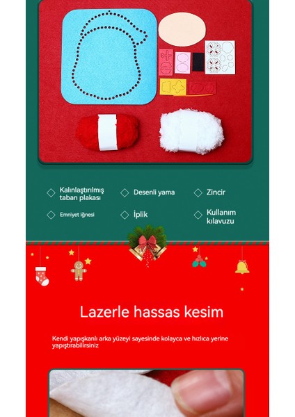 Dokuma Olmayan Dikişli El Sanatları Çocuk Dıy Noel Ağacı Süslemesi (Yurt Dışından) indirimleri