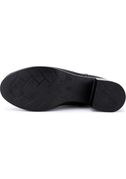 Kadın Hakiki Deri Siyah Topuklu Bot 824 640 Bn Bot SK25-26 Sıyah Cılt modelleri